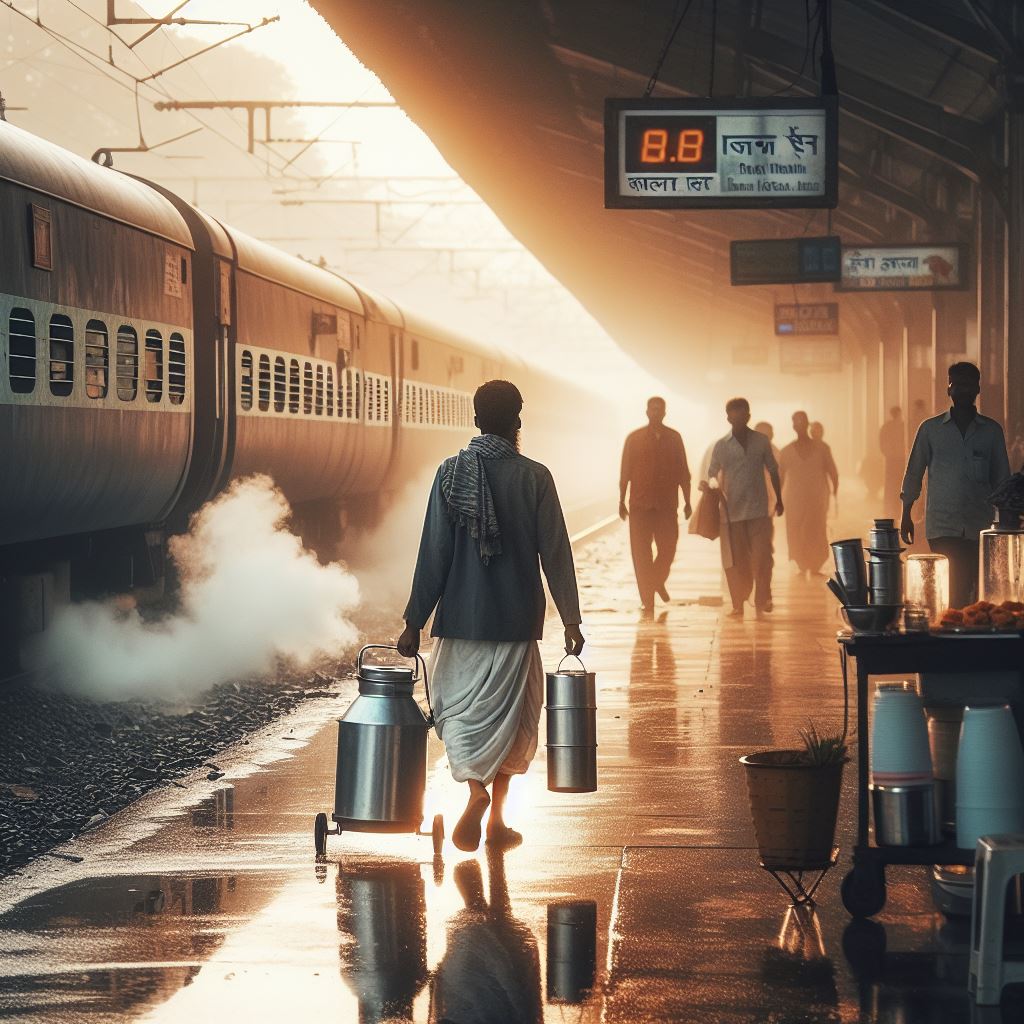 vendedor de chai en sistema de trenes de india